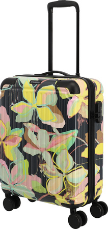 Walizka kabinowa Travelite Cruise Print 55 cm żółta orchidea